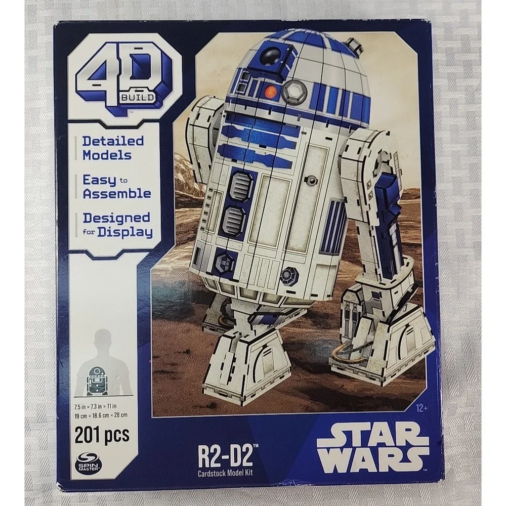STAR WARS R2-D2 Puzzle 4D Build Model Kit 201pc Cardstock 4-D 3-D 3D 2023